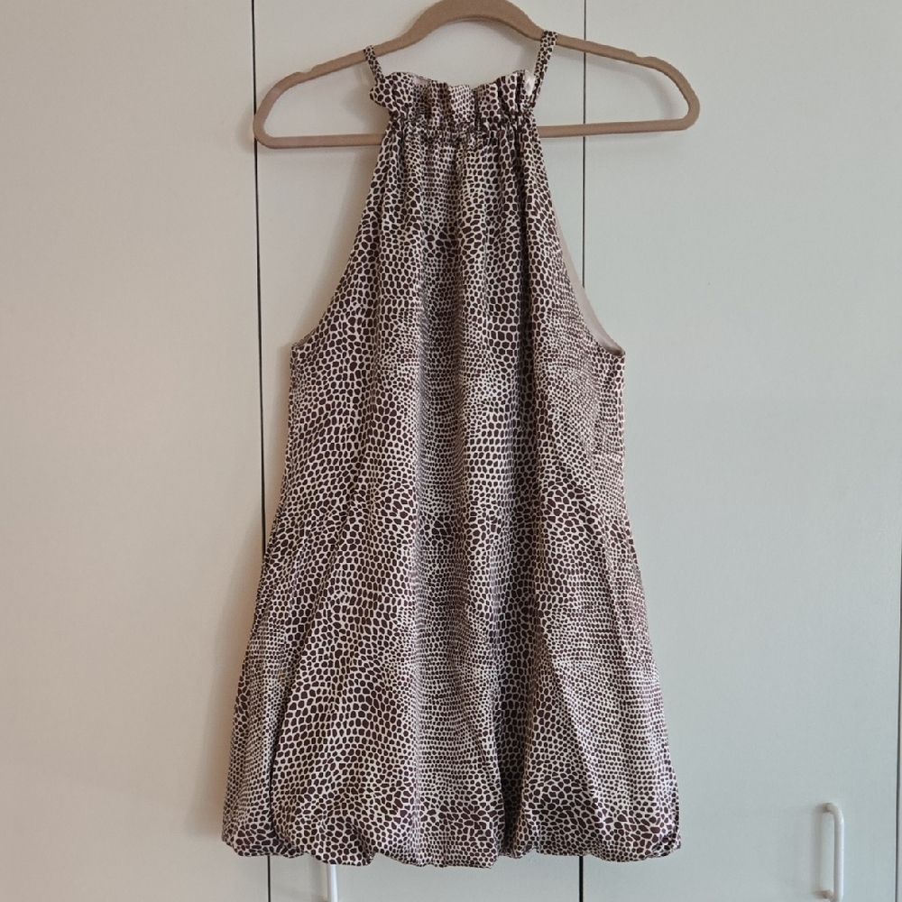 Vintage Silk Bubble Hem Halter Neck Mini Dress With Pockets